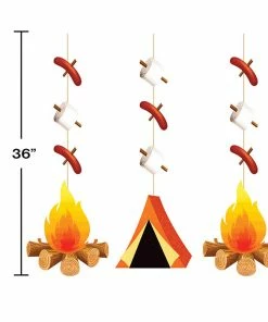 Creative Converting Kids Birthday Party Themes Camping Hanging Cutouts, 3 Ct