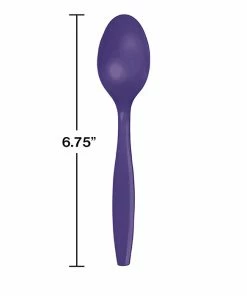Creative Converting Solid Color Tableware Purple Plastic Spoons, 24 Ct