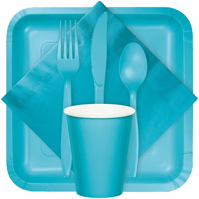 Creative Converting Bermuda Blue Assorted Plastic Cutlery, 24 Ct Solid Color Tableware