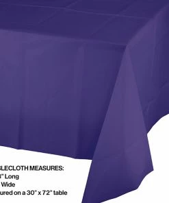 Creative Converting Solid Color Tableware Purple Tablecover Plastic 54" X 108"