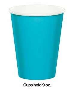 Creative Converting Bermuda Blue Hot/Cold Paper Cups 9 Oz., 24 Ct