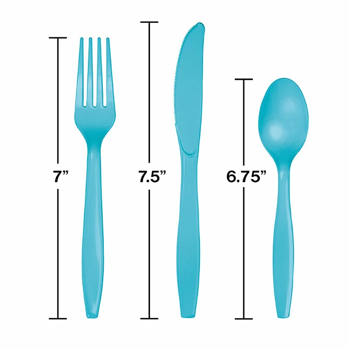 Creative Converting Bermuda Blue Assorted Plastic Cutlery, 24 Ct Solid Color Tableware
