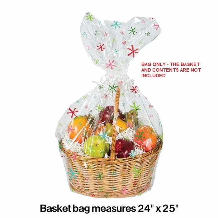 Creative Converting Bright Snowflakes Basket Bag