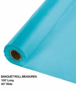 Creative Converting Solid Color Tableware Bermuda Blue Banquet Roll 40