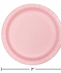 Creative Converting Solid Color Tableware Classic Pink Dessert Plates, 8 Ct
