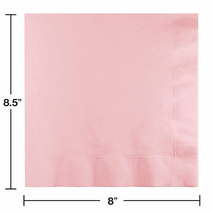 Creative Converting Solid Color Tableware Classic Pink Dinner Napkins 3Ply 1/4Fld, 25 Ct