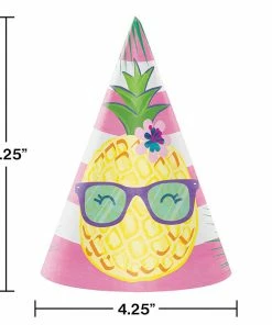 Creative Converting Pineapple Party Party Hats, 8 Ct