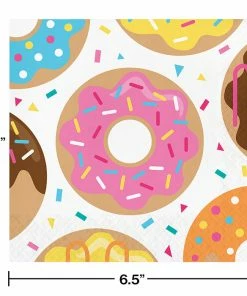 Creative Converting Kids Birthday Party Themes Donut Time Napkins, 16 Ct