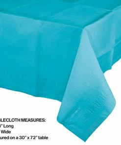 Creative Converting Bermuda Blue Tablecover 54"X 108" Polylined Tissue