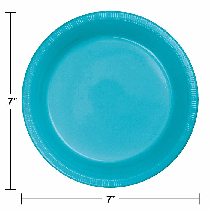 Creative Converting Solid Color Tableware Bermuda Blue Plastic Dessert Plates, 20 Ct