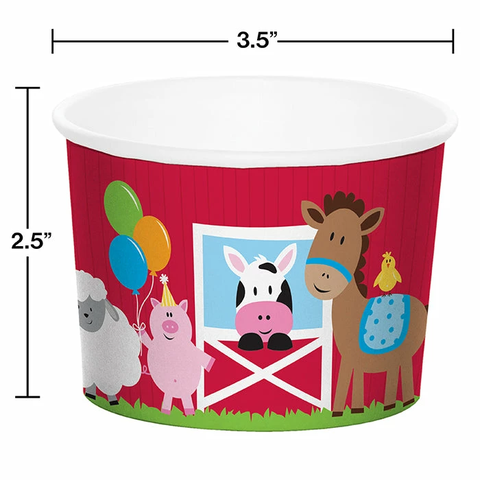 Creative Converting Farmhouse Fun Treat Cup 9 Oz, 6 Ct