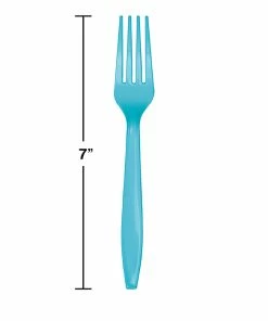 Creative Converting Bermuda Blue Plastic Forks, 24 Ct