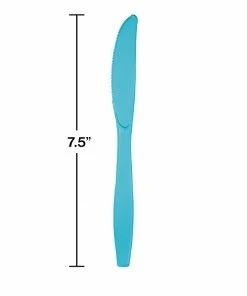 Creative Converting Solid Color Tableware Bermuda Blue Plastic Knives, 24 Ct