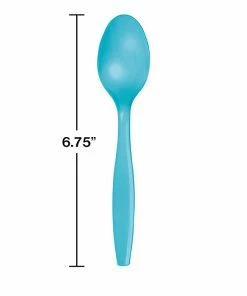 Creative Converting Bermuda Blue Plastic Spoons, 24 Ct Solid Color Tableware