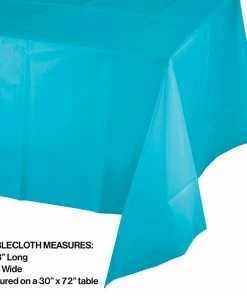 Creative Converting Solid Color Tableware Bermuda Blue Tablecover Plastic 54