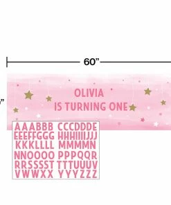 Creative Converting One Little Star - Girl Giant Party Banner W/Stck 1st Birthday Party Themes