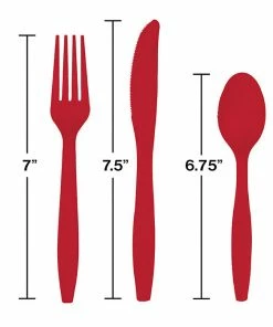 Creative Converting Classic Red Assorted Cutlery, 18 Ct