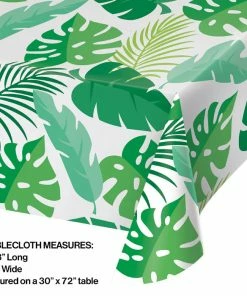 Creative Converting Palm Leaves Plastic Tablecover 54