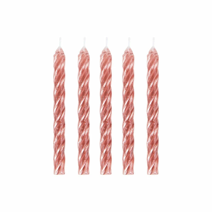 Creative Converting Rose Gold Spiral Candle 24ct Birthday Party Candles