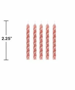 Creative Converting Rose Gold Spiral Candle 24ct Birthday Party Candles