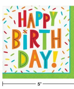 Creative Converting Birthday Fun Beverage Napkins 16ct