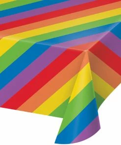 Creative Converting Kids Birthday Party Themes Rainbow Stripes Plastic Tablecover 54