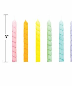 Creative Converting Birthday Party Candles Large Spriral Pastel Candles 12ct