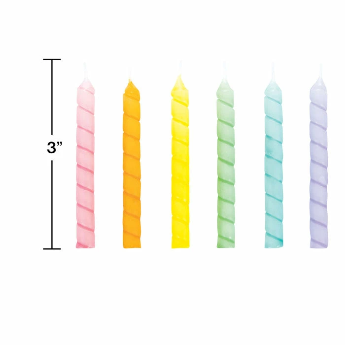 Creative Converting Birthday Party Candles Large Spriral Pastel Candles 12ct