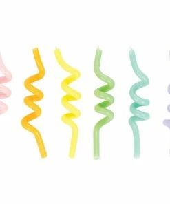 Creative Converting Curly Pastel Candles 6ct Birthday Party Candles