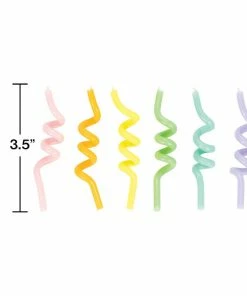 Creative Converting Curly Pastel Candles 6ct Birthday Party Candles