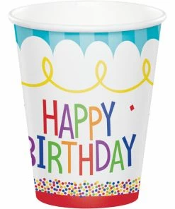 Creative Converting Cake Birthday Hot/Cold Cups 8Oz. 8ct