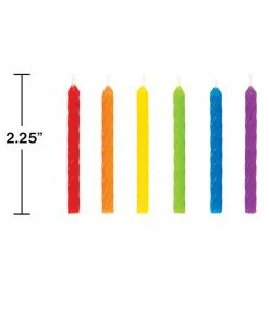 Creative Converting Spiral Rainbow Candles 24ct