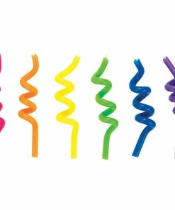Creative Converting Curly Neons Candles 6ct Birthday Party Candles