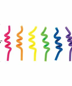 Creative Converting Curly Neons Candles 6ct Birthday Party Candles