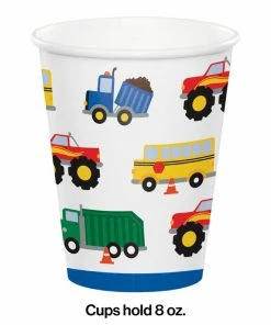 Creative Converting Kids Birthday Party Themes Traffic Jam Hot/Cold Cups 8Oz. 8ct