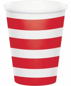 Creative Converting Dots & Stripes Classic Red Hot/Cold Cups 8Oz. 8ct Themed Tableware