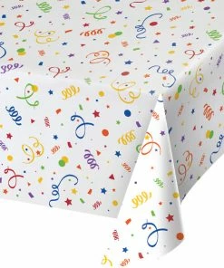 Creative Converting Themed Tableware Confetti Plastic Tablecover 54" X 108"