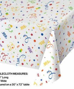Creative Converting Themed Tableware Confetti Plastic Tablecover 54" X 108"