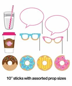 Creative Converting Donut Time Photo Booth Props, 10 Ct Kids Birthday Party Themes