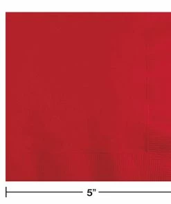 Creative Converting Classic Red Beverage Napkin, 3 Ply, 50 Ct Solid Color Tableware
