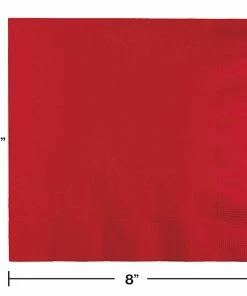 Creative Converting Solid Color Tableware Classic Red Dinner Napkins 3Ply 1/4Fld, 25 Ct