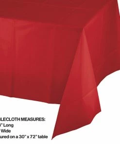 Creative Converting Solid Color Tableware Classic Red Plastic Tablecover 54" X 108"