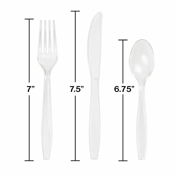 Creative Converting Clear Assorted Cutlery Clear, 18 Ct Solid Color Tableware
