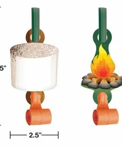 Creative Converting Kids Birthday Party Themes Camp Out Blowouts W/Med, 8 Ct