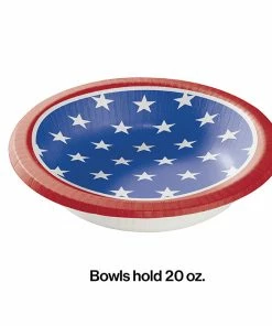 Creative Converting Stars And Strips Paper Bowls, 8 Ct Patriotic And 4th Of July Party Decorations
