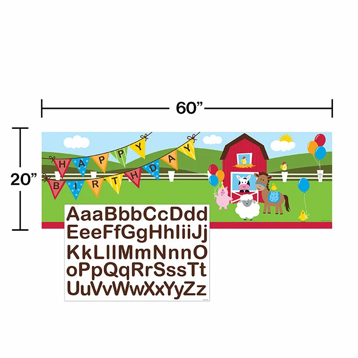 Creative Converting Farmhouse Fun Giant Party Banner W/Stck