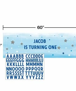 Creative Converting One Little Star - Boy Giant Party Banner W/Stck 1st Birthday Party Themes