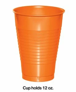 Creative Converting Sunkissed Orange 12 Oz Plastic Cups, 20 Ct