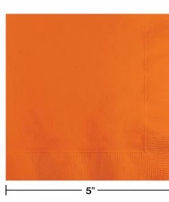 Creative Converting Sunkissed Orange Beverage Napkin 2Ply, 50 Ct