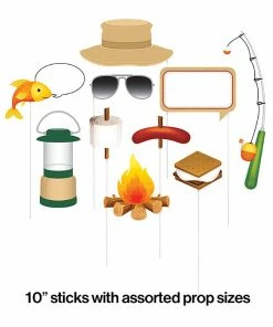 Creative Converting Camping Photo Booth Props, 10 Ct Kids Birthday Party Themes